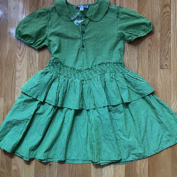NWT Urban Outfitters Lime Green Babydoll Dress Sz XS - Picture 1 of 4